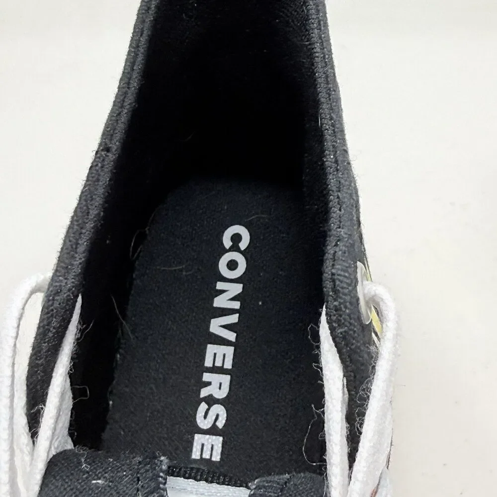 Converse All Star Cars Flames Sneakers Kids Juniors Size 4 Black High Top Shoes
